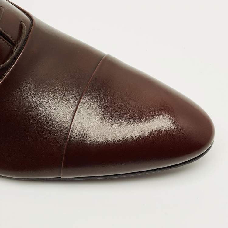 Pre Owned حذاء أوكسفورد لوي فيتون برباط دامييه أسود منقوش مقاس 42