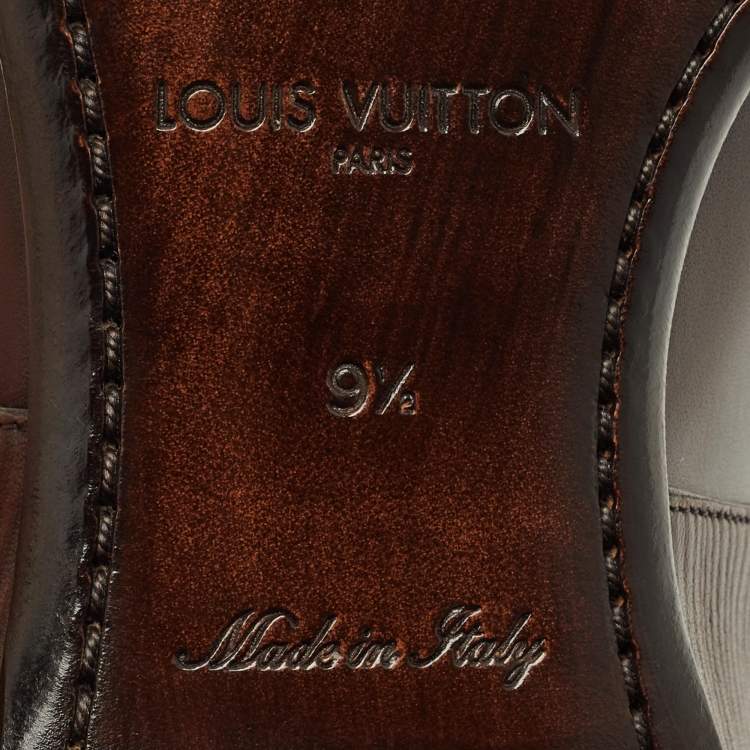 Pre Owned حذاء أوكسفورد لوي فيتون برباط دامييه أسود منقوش مقاس 42