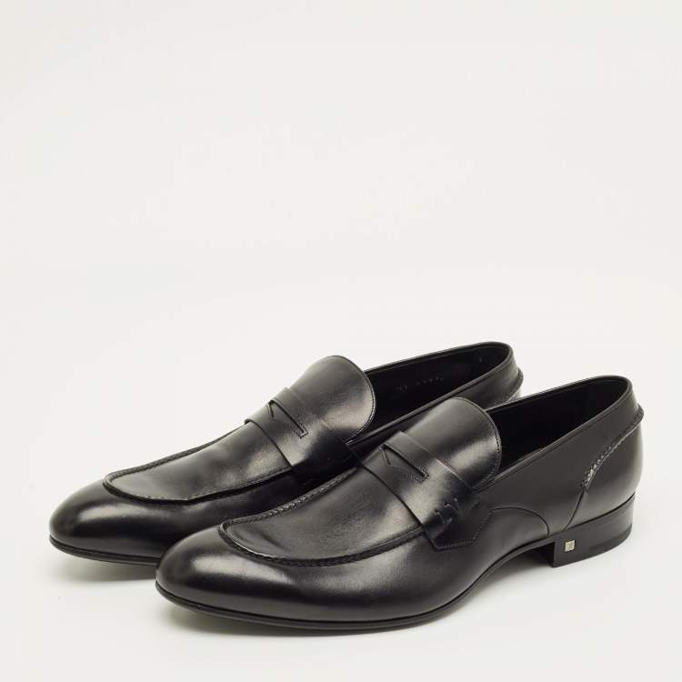 Pre Owned Louis Vuitton Sorbonne Size 43.5 Black Leather Loafers
