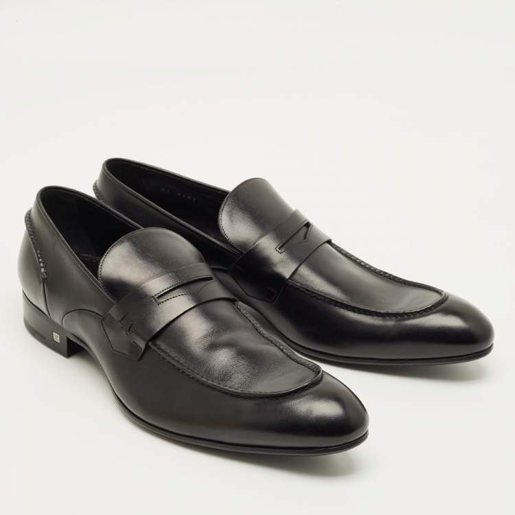 Pre Owned Louis Vuitton Sorbonne Size 43.5 Black Leather Loafers