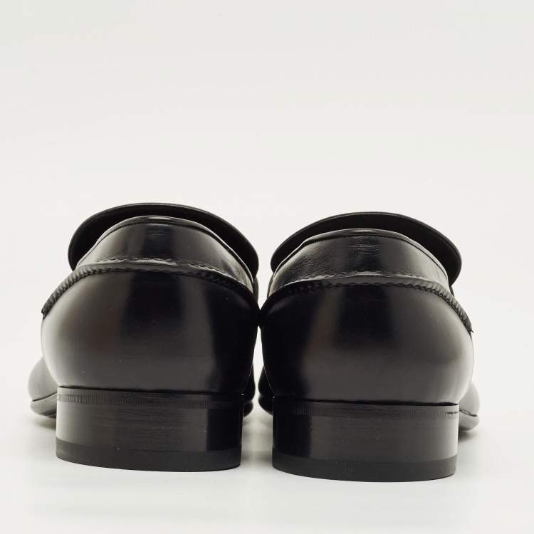 Pre Owned Louis Vuitton Sorbonne Size 43.5 Black Leather Loafers