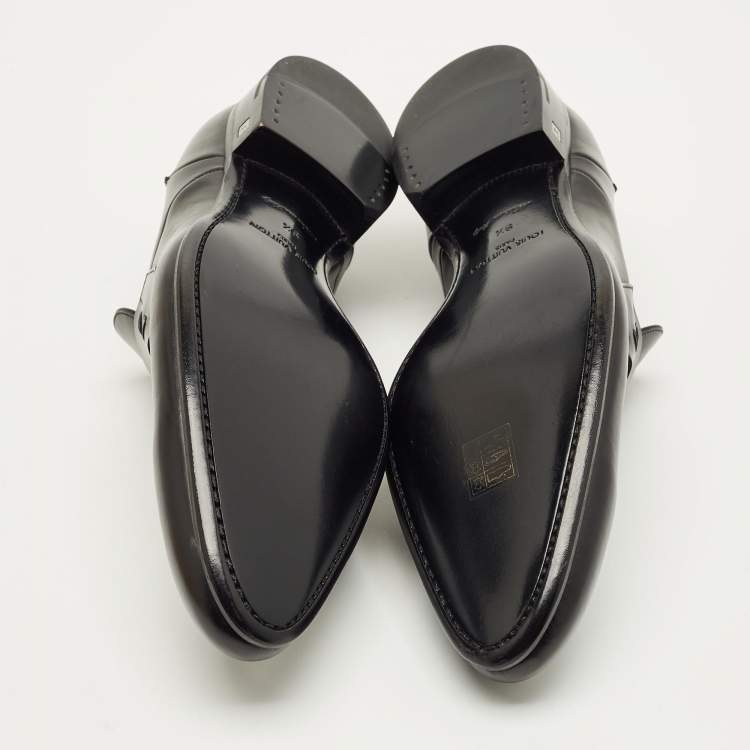 Pre Owned Louis Vuitton Sorbonne Size 43.5 Black Leather Loafers