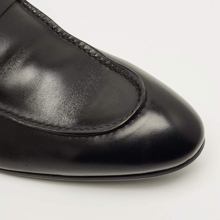 Pre Owned Louis Vuitton Sorbonne Size 43.5 Black Leather Loafers