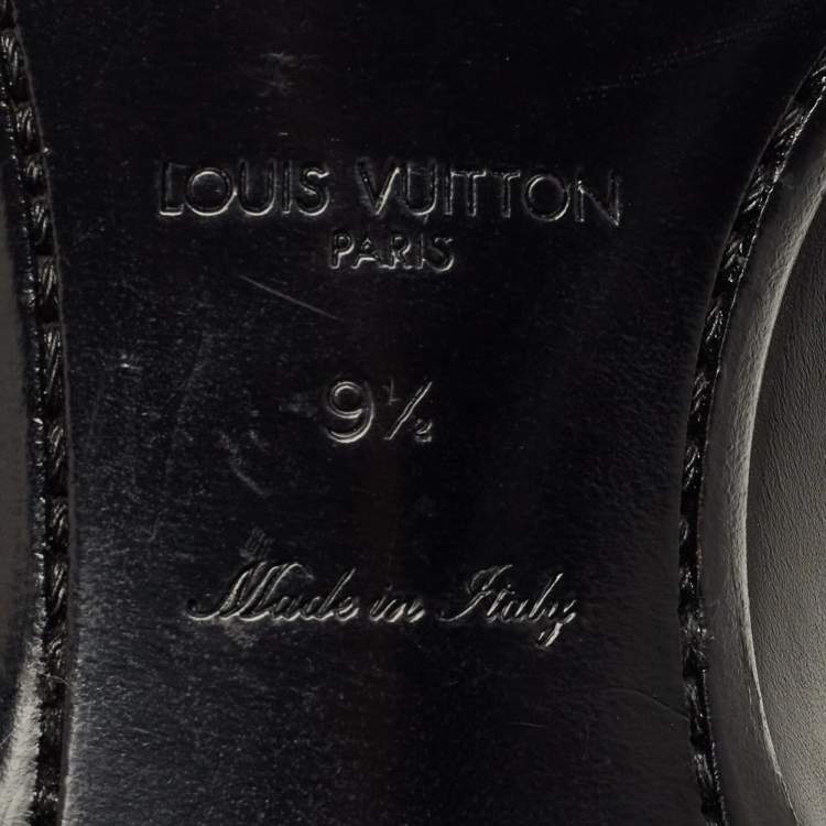 Pre Owned Louis Vuitton Sorbonne Size 43.5 Black Leather Loafers