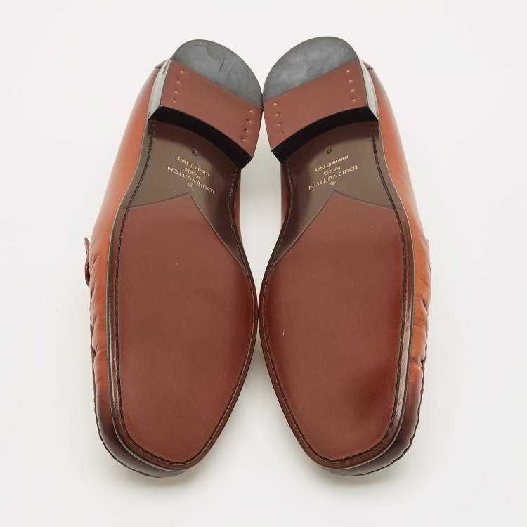 Pre Owned Louis Vuitton Monte Carlo Size 43 Brown Ombre Leather Slip On Loafers