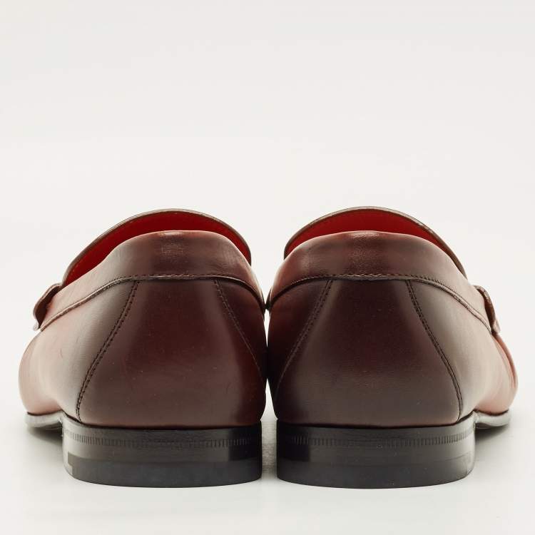 Pre Owned Louis Vuitton Monte Carlo Size 43 Brown Ombre Leather Slip On Loafers