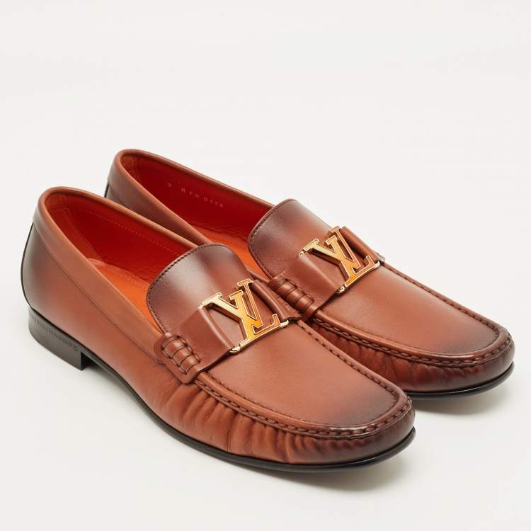 Pre Owned Louis Vuitton Monte Carlo Size 43 Brown Ombre Leather Slip On Loafers