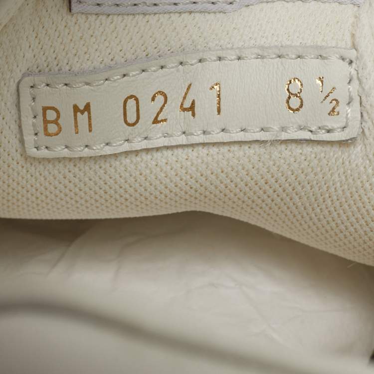 Pre Owned Louis Vuitton Rivoli Size 42.5 White/Iridescent Leather and Monogram PVC Low Top Sneakers