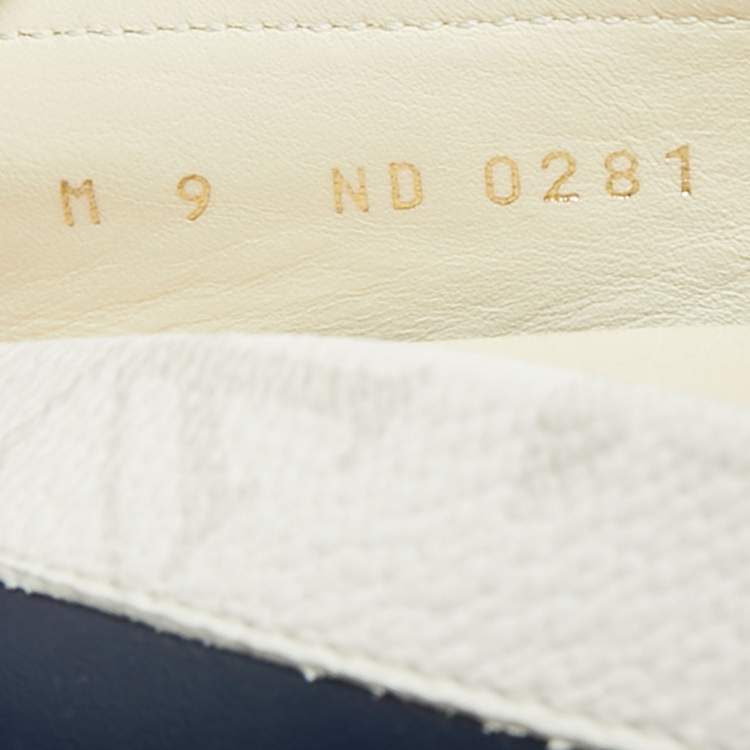 Pre Owned Louis Vuitton Racer Size 43 Blue/White Leather and Suede Loafers