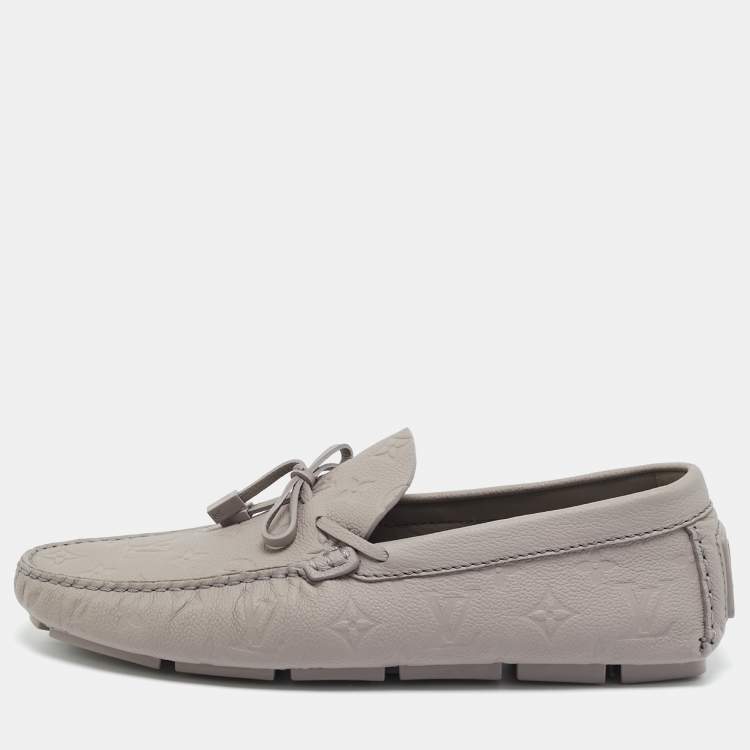 مملوكة مسبقًا Louis Vuitton Driver Size 43 Grey Antarctica Monogram Leather Loafers