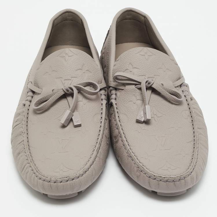 مملوكة مسبقًا Louis Vuitton Driver Size 43 Grey Antarctica Monogram Leather Loafers