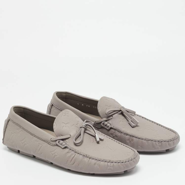 مملوكة مسبقًا Louis Vuitton Driver Size 43 Grey Antarctica Monogram Leather Loafers