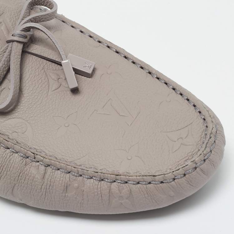 مملوكة مسبقًا Louis Vuitton Driver Size 43 Grey Antarctica Monogram Leather Loafers