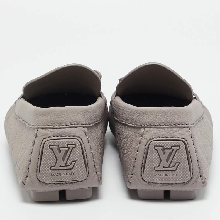 مملوكة مسبقًا Louis Vuitton Driver Size 43 Grey Antarctica Monogram Leather Loafers