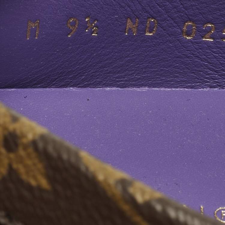 Pre Owned Louis Vuitton Hockenheim Size 43.5 Dark Brown Monogram Canvas and Leather Loafers