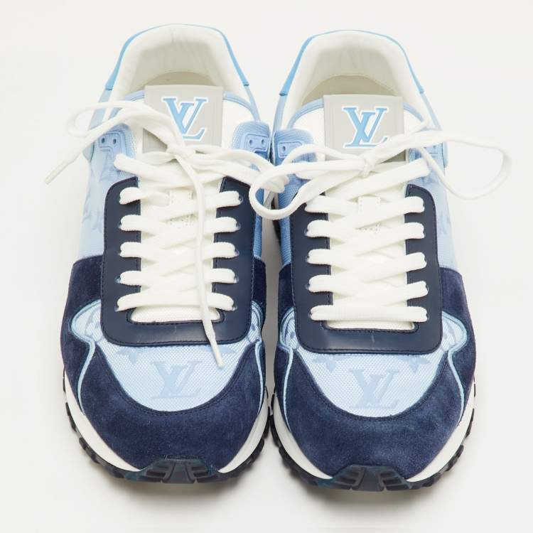 مملوكة مسبقًا Louis Vuitton Run Away Size 41 Blue/Navy Monogram Fabric, Leather and Suede Sneakers