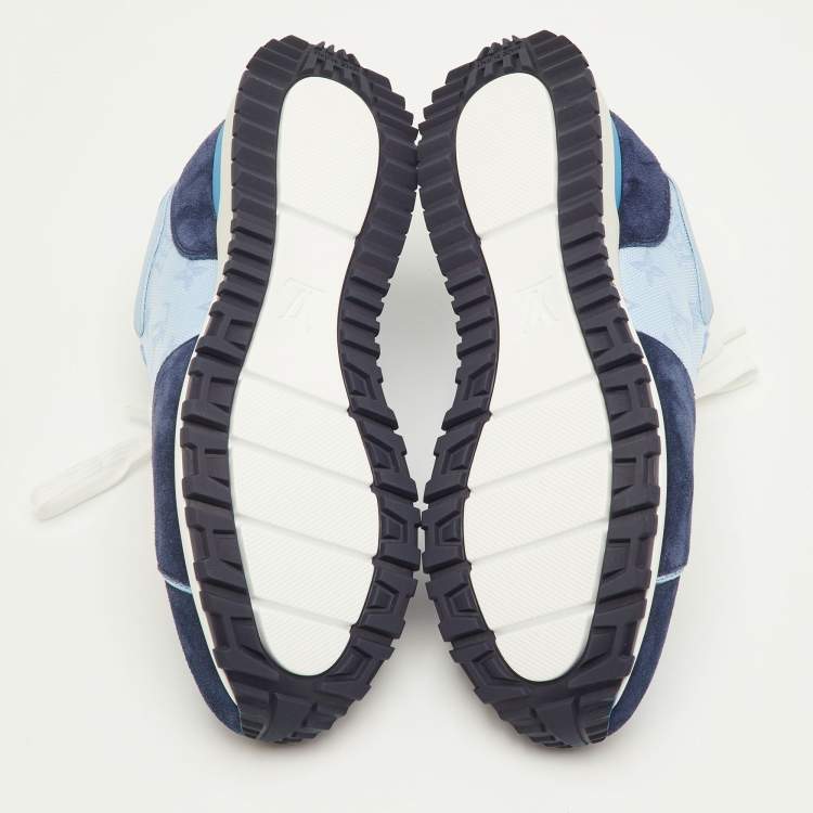 مملوكة مسبقًا Louis Vuitton Run Away Size 41 Blue/Navy Monogram Fabric, Leather and Suede Sneakers