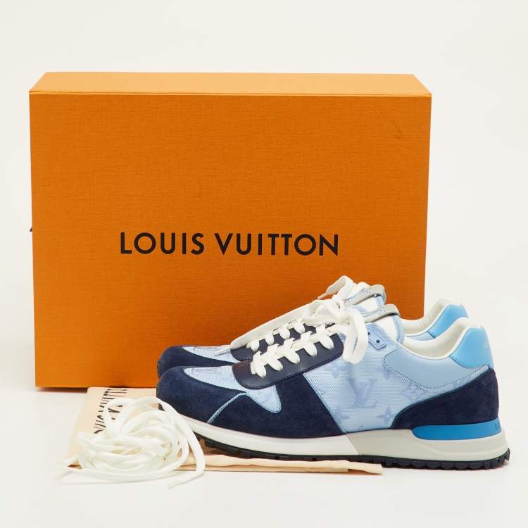 مملوكة مسبقًا Louis Vuitton Run Away Size 41 Blue/Navy Monogram Fabric, Leather and Suede Sneakers