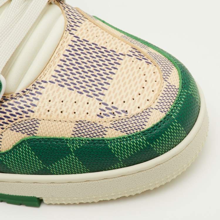 مملوكة مسبقًا Louis Vuitton LV Trainer Size 41 Green/Off White Damier Leather Sneakers