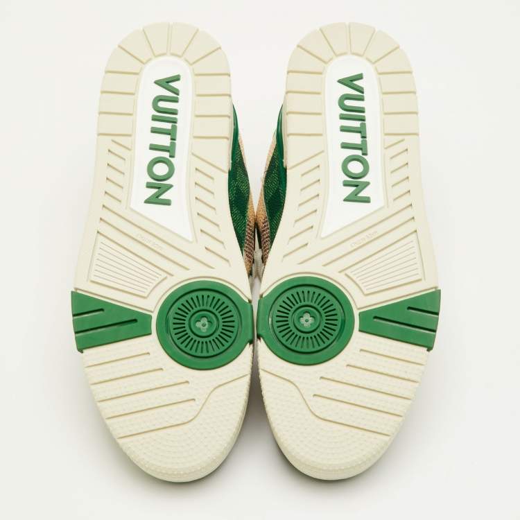 مملوكة مسبقًا Louis Vuitton LV Trainer Size 41 Green/Off White Damier Leather Sneakers