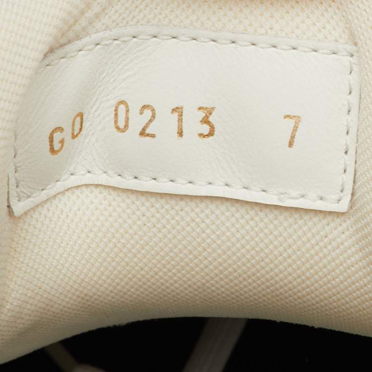 Pre Owned Louis Vuitton LV Trainer Size 41 Black/White Monogram Velvet and Leather Sneakers