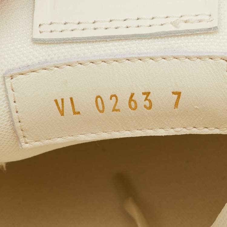 Pre Owned حذاء رياضي لوي فيتون داميه جلد برتقالي/عاجي مقاس 41