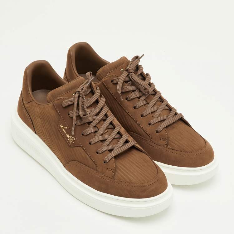 Pre Owned Louis Vuitton Beverly Hills Size 41 Brown Epi Nubuck Leather Sneakers