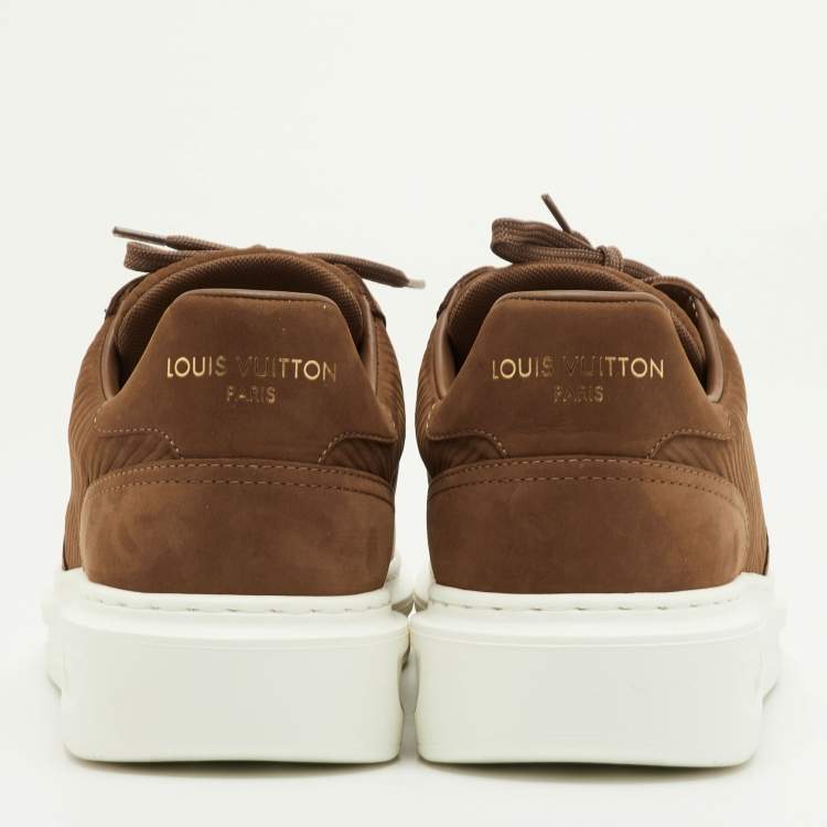 Pre Owned Louis Vuitton Beverly Hills Size 41 Brown Epi Nubuck Leather Sneakers