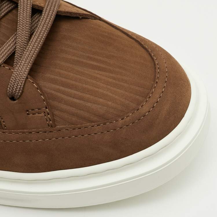 Pre Owned Louis Vuitton Beverly Hills Size 41 Brown Epi Nubuck Leather Sneakers