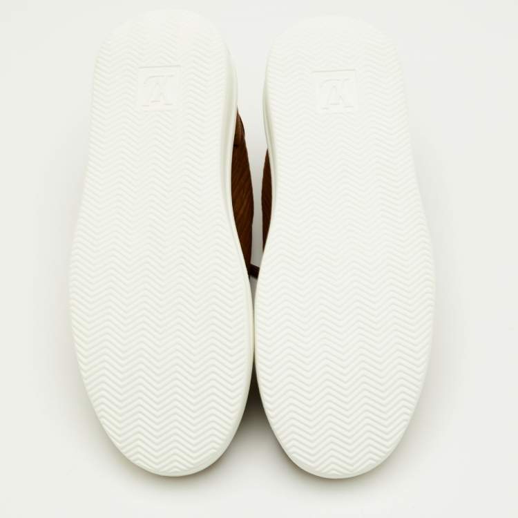 Pre Owned Louis Vuitton Beverly Hills Size 41 Brown Epi Nubuck Leather Sneakers