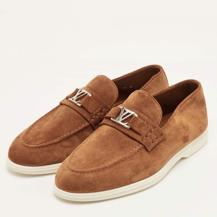 مملوكة مسبقًا Louis Vuitton Estate Size 41.5 Brown Suede Slip On Loafers