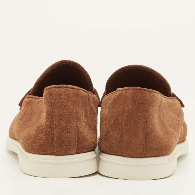 مملوكة مسبقًا Louis Vuitton Estate Size 41.5 Brown Suede Slip On Loafers