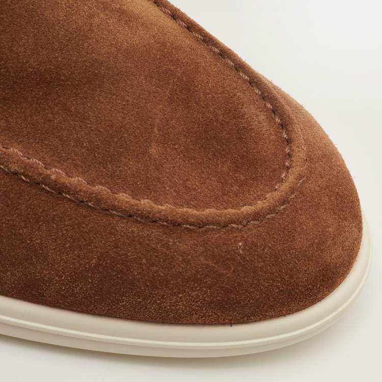 مملوكة مسبقًا Louis Vuitton Estate Size 41.5 Brown Suede Slip On Loafers