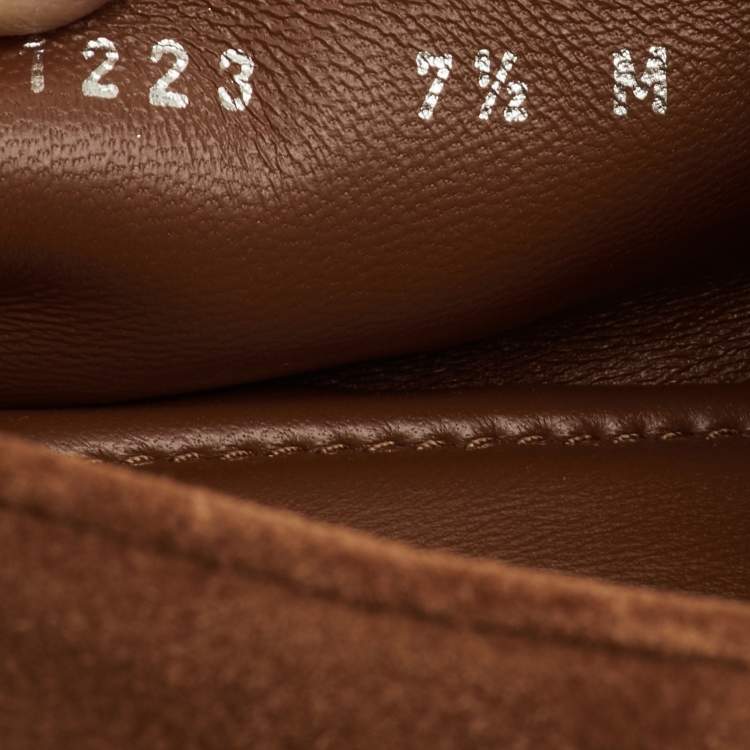 مملوكة مسبقًا Louis Vuitton Estate Size 41.5 Brown Suede Slip On Loafers