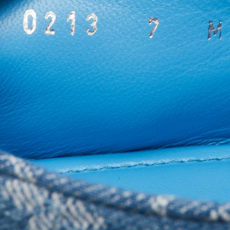 Pre Owned Louis Vuitton Estate Size 41 Blue Monogram Denim Slip On Loafers