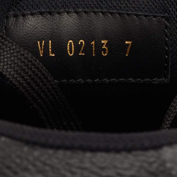 Pre Owned Louis Vuitton LV Trainer Size 41 Black Monogram Canvas and Suede Low Top Sneakers
