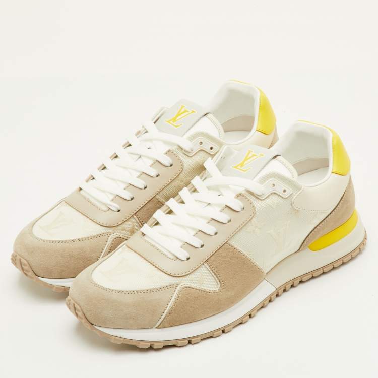 Pre Owned Louis Vuitton Run Away Size 41 Multicolor Monogram Fabric, Leather and Suede Sneakers