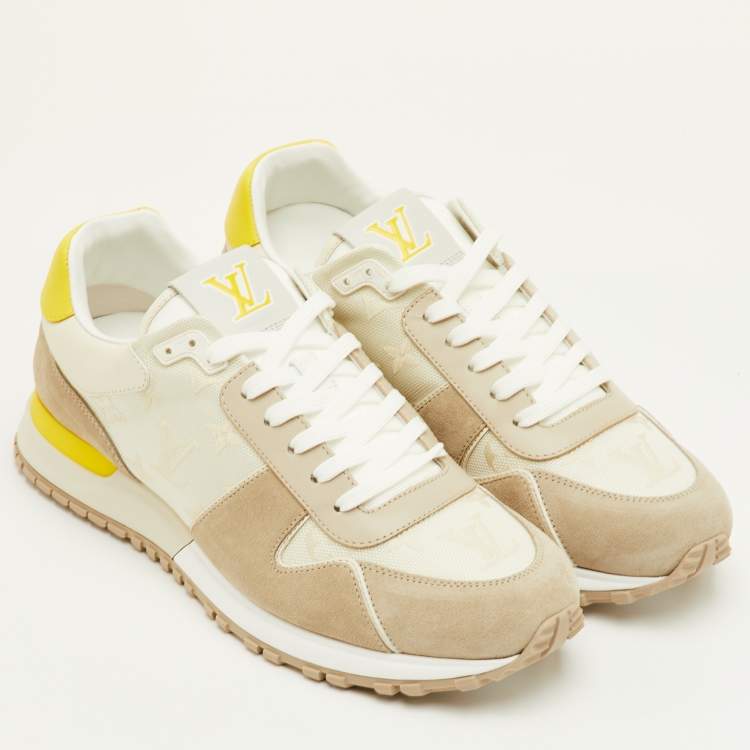 Pre Owned Louis Vuitton Run Away Size 41 Multicolor Monogram Fabric, Leather and Suede Sneakers