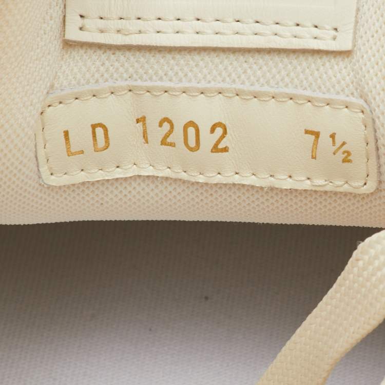 Pre Owned Louis Vuitton LV Trainer Size 41.5 Brown/Off White Damier Leather and Coated Canvas Sneakers