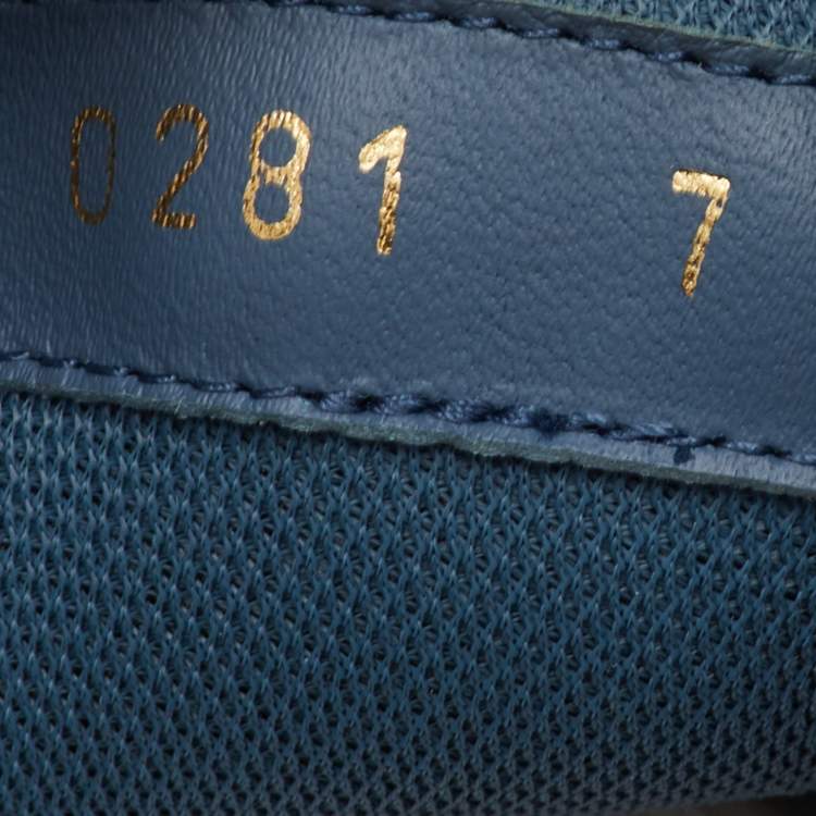 Pre Owned Louis Vuitton LV Trainer Size Navy Blue Monogram Denim and Leather Sneakers