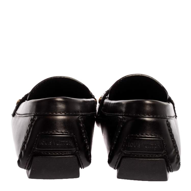 Pre Owned Louis Vuitton Dark Brown Leather Montaigne Moccasins Size 43.5