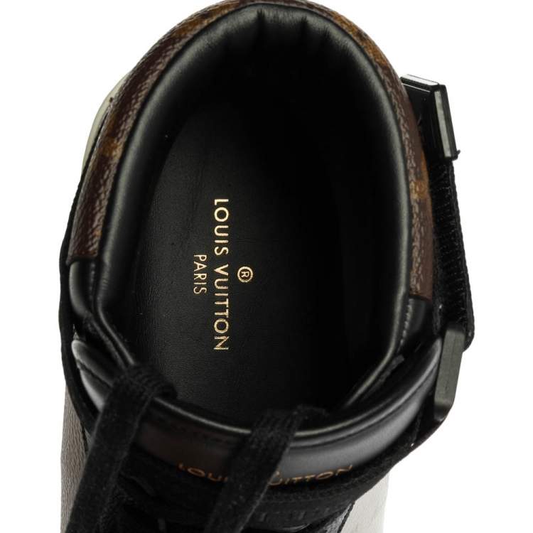 Pre Owned Louis Vuitton Tri color Monogram Canvas Rivoli Sneaker Boot Size 43