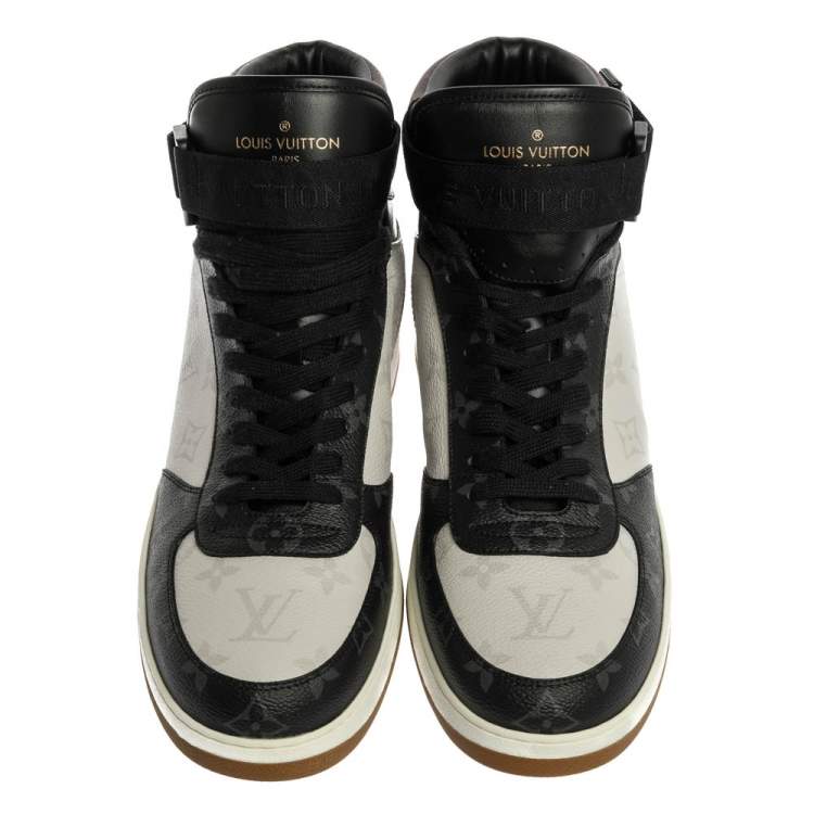 Pre Owned Louis Vuitton Tri color Monogram Canvas Rivoli Sneaker Boot Size 43