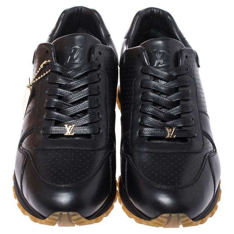 Pre Owned Louis Vuitton x Supreme Black Leather Run Away Low Top Sneakers Size 42