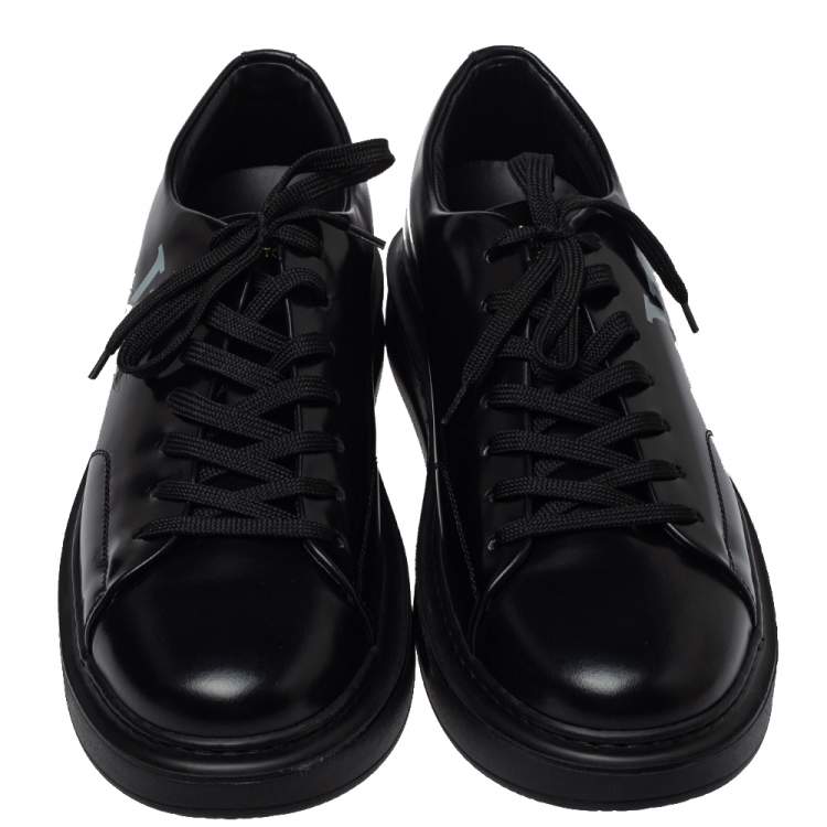 Pre Owned Louis Vuitton Black Leather Beverly Hills Sneakers Size 42