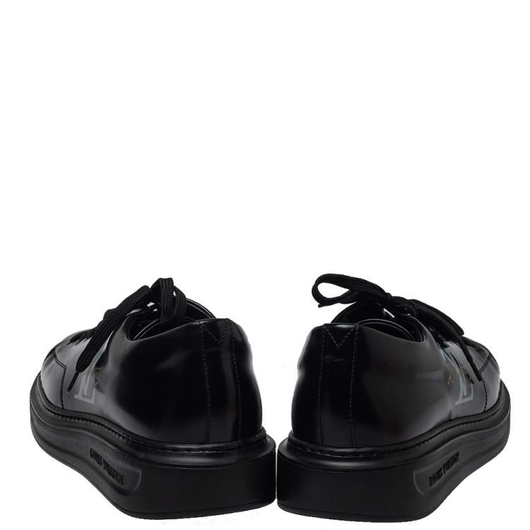 Pre Owned Louis Vuitton Black Leather Beverly Hills Sneakers Size 42