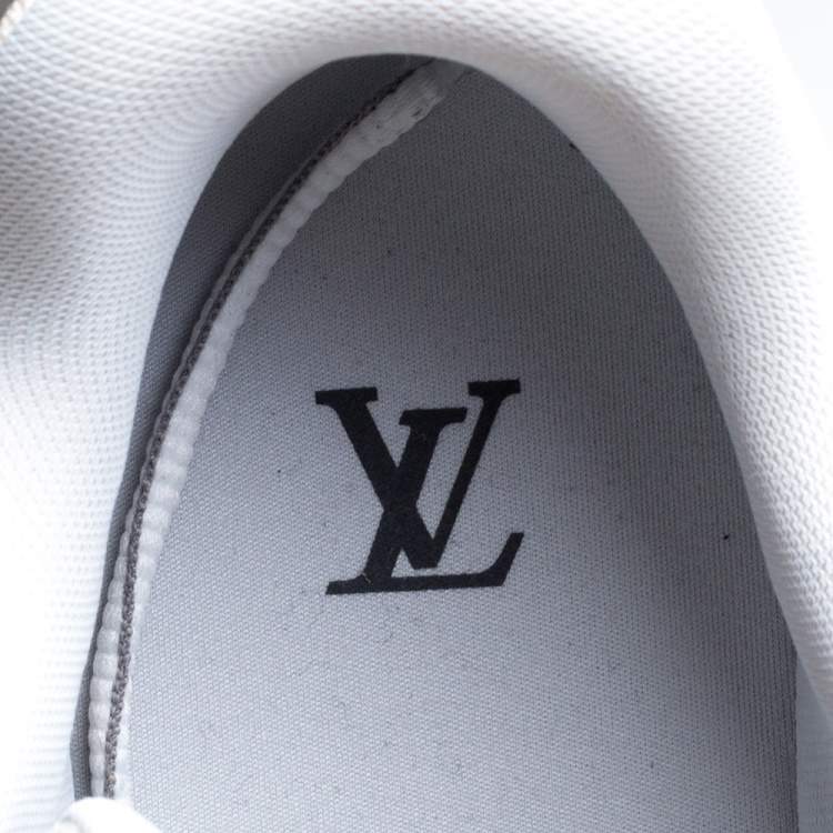 Pre Owned Louis Vuitton White Leather Trainer Sneakers Size 43