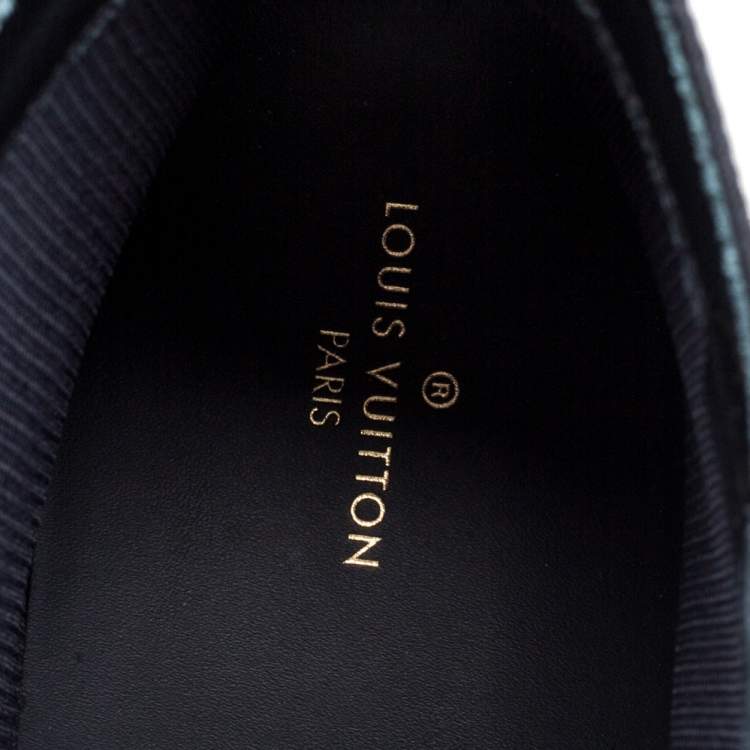 Pre Owned Louis Vuitton Black Canvas And Suede High Top Sneakers Size 44
