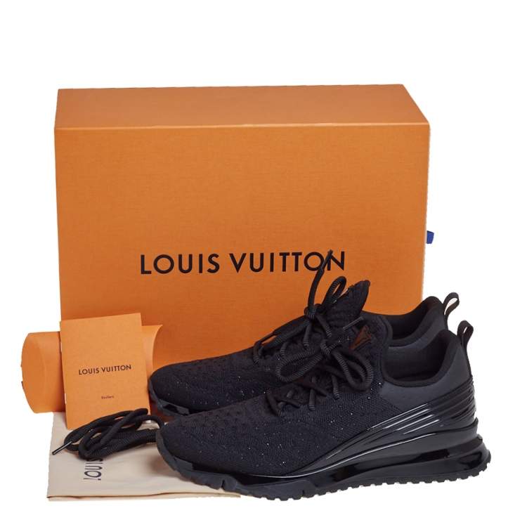 Louis Vuitton Black/Grey Knit Fabric and Leather V.N.R Sneakers