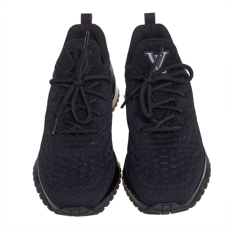 Pre Owned Louis Vuitton Black Knit Fabric V.N.R. Sneakers Size 41.5